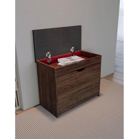 3-Tier Shoe Storage Cabinet w/ Doors - Space-Saving Multi-Shelf Organizer - Picture 4 of 9